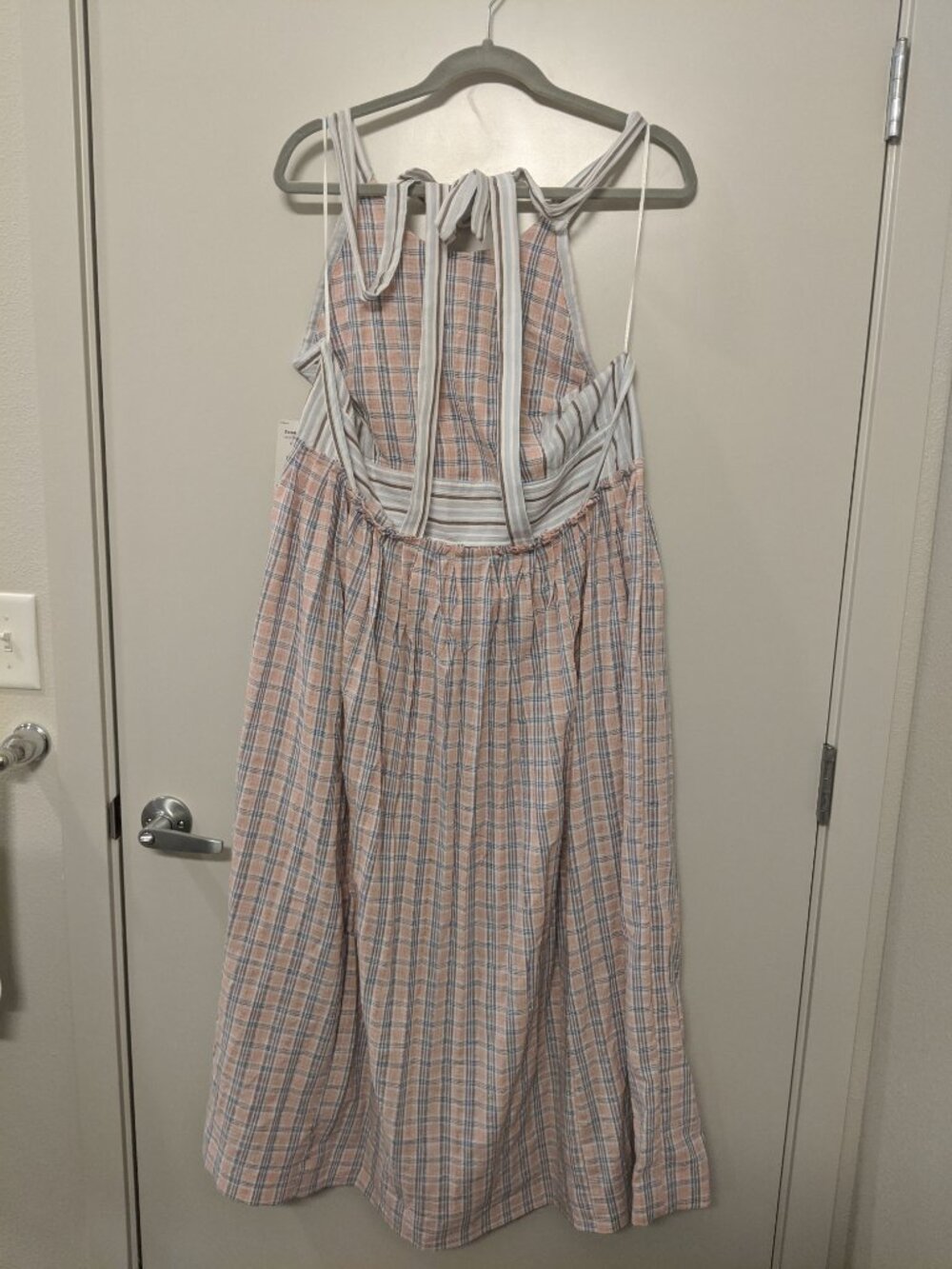 NWT Free People Women's Halter Dress Size Medium Plaid Midi Boho - Picture 6 of 6